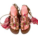Sam Edelman Gretchen Boho Embroidered Tassel Gladiator Sandals Women's Size 7.5 Photo 3