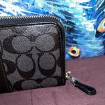 Coach Signature Black/Gray Zip Around Long Wallet Photo 4