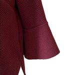 ZARA Flared Waffle Knit Top High Low 3/4 Bell Sleeves Raw Hem S Maroon #2801 Photo 10