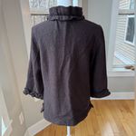 Vintage Susan Bristol Chocolate Brown Ruffle Collar Boiled Wool Sweater Jacket L Size L Photo 8