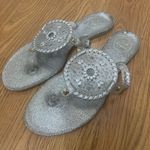 Jack Rogers  Silver glitter medallion jelly thong sandals size US 9 Photo 0