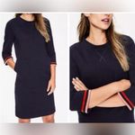 Boden 100% Cotton Mini Sheath Dress Pockets 3/4 Sleeve Navy Casual Preppy Crew Blue Size undefined Photo 1