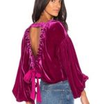 Free People Velvet Hot Pink Long Sleeve Photo 0