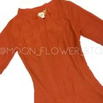 Shabby Apple Rust Orange Retro Fit & Flare Dress with Bow Neck – Size 0/2 Photo 3