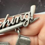 Signed JJ I Love Teaching Pencil With Book Charms Brooch Pin Jonette Jewelry Silver Photo 9