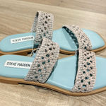 Steve Madden Dutchess Crochet Slide Sandals Blue and Cream size 7 Photo 0