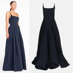 STAUD Joli Open-Back Full Skirt Maxi Dress Gown Navy Blue NWT Size 4 Photo 13