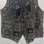 Unique Vintage Michele Leslie 80s Vintage Velvet Vest M Metallic Tribal Boho Photo 8