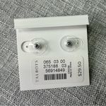 Talbots Carved Floral Rhinestone Round Stud Earrings Blue Teal & White NWT Photo 7