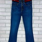 Veronica Beard  Carolyn 10” Baby Boot Tuxedo Stripe Jeans Blue Tidal Size 24 Photo 5