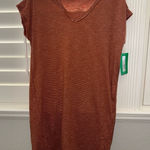 NWT PACT Women’s Gingerbread Pinstripe Market Tee Dress Size Large Brown Photo 0