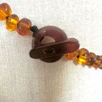 Vintage Baltic Amber Necklace with Tassel Pendant Brown Photo 8