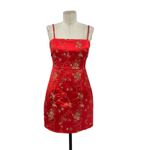 I am gia I.am.gia Kiko Dress Mini Sleeveless Floral Satin Jacquard Red Size Small Photo 2