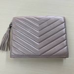 Neiman Marcus  Women's Purse Metallic‎ Neutral Clutch Flap Top Magnetic Closure Photo 0