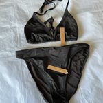 SKIMS  Swim Bikini Set triangle top "L" and high leg bikini bottom "M"Color‎ onyx Photo 1