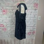 House of Harlow  Women's 1960 Damask Tie Shoulder Velvet Mini Dress Black Size M Photo 6