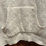 American Eagle  Cream Ribbed Knit Hooded Sweater - Size Medium Photo 3