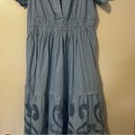 Anthropologie The Somerset Maxi Dress Cutwork Edition Blue Womens Small Photo 4