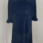 Lilly Pulitzer  Navy Blue Crocheted Beach Cover Up Sz M Photo 3