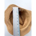 Olsenboye  Tan Straw Paper Fedora Hat With‎ Leather Tassels Photo 3