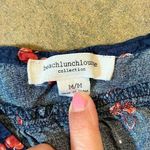 Beach Lunch Lounge Button Up V-neck Tie Front Cherry Blouse Medium Photo 7