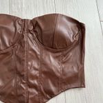 Leather corset top Brown Size L Photo 3
