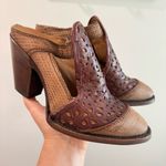 Corral  Rachelle C3170 Honey Brown Leather Tooled Cut Out Mules Booties Size 7.5 Photo 0