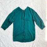 Victoria's Secret VTG 100% Silk Victoria’s Secret Gold Label Pajama Lounge Sleep Shirt S Green Photo 2