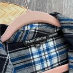 Tolani  collection plaid floral boho back printed flannel button down shirt Photo 1