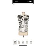 Balmain Victoria's Secret  Sleeveless Button Top Tank Tee Shirt Graffiti Photo 1