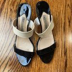 Manolo Blahnik  Patent Leather Colorblock Pattern Slides Kitten Heels Photo 4