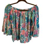 Lilly Pulitzer Lily Pulitzer Tropical Blue and Pink off the shoulder top Photo 0