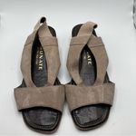 Brunate brown suede Sandals IT 37 US 7 Italian Designer Heels Dress VTG Photo 3