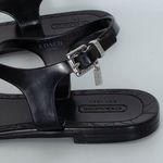 Coach  Black Jelly Thong Sandals With Signature Pattern Size 7B Minimalist Casual Photo 6