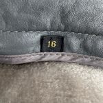 Vintage Berman’s Gray Leather Jacket Coat Fur Lining Sz 16 70’s 80’s Fits Sz M Photo 4