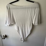 Free People  White Fitted Asymmetrical Bodysuit Photo 1