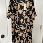 Maison Du Soir Kimono NWT Robe Gold Floral Size Small/Medium Yellow Photo 9