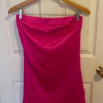 Strapless satin hot pink Dress Photo 4