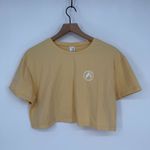 Alphalete Cropped Tee Shirt Womens Large Beige Logo Cotton Stretch Everyday Wear Photo 1