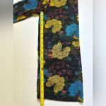 ZARA Floral Sheer Blouse Women’s | Sz Large | Shimmer | Blue, Yellow, Black Photo 6