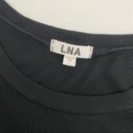 LNA  Ribbed Jersey Knit Skinny Bodycon Short Sleeved T-Shirt Dress: Black Photo 5