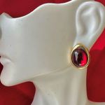 Avon Vintage red gold tone post earrings Photo 2