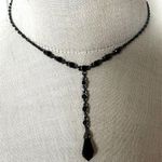 Givenchy Black Crystal Drop Lariat Necklace Photo 0