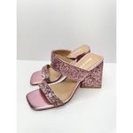 Abound  Sandals Womens Size 5 Pink Carina Glitter Slip On Open Square Toe Heels Photo 1