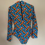 Burberry Monogram Women’s Long Sleeve One Piece Bathing Suit Boddysuit XL Photo 7