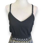 J.Crew Maxi Dress Black White Aztec Print Sleeveless Spaghetti Strap Flowy Skirt Photo 3