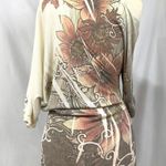 Twenty One 2000s Y2K  Cream Red Floral Asymmetrical Top Sz M Fairy Grunge Emo Alt Photo 3
