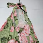 L'IDÉE Olympia Gown pleated floral green maxi dress size 12 Photo 8