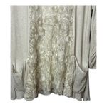 Ali Miles Womens Boho Tunic Top Size Large Beige 3/4 Sleeve Lace Knit Pockets Tan Photo 4