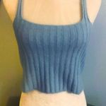 Powder Blue Ribbed Knit Halter Top by Hazel Moon Size M Photo 0